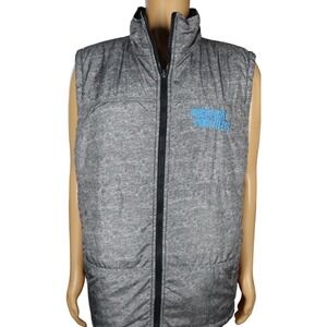 Carolina Panthers Vest Jacket Size L NFL Football Reversible Black/Gray‎